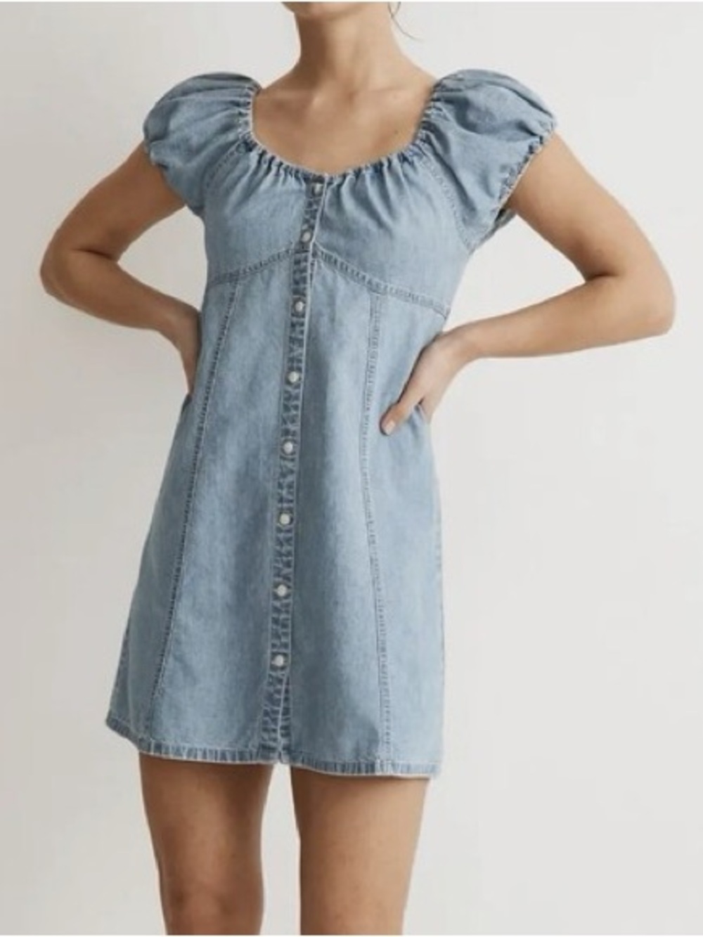 MADEWELL Denim Margie Mini Dress Sz 4 Bevy Wash $118